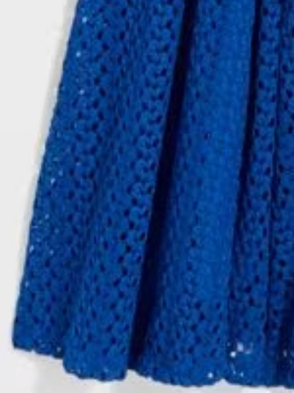 WHBM $240 STRETCHY WRINKLE FREE Mock Neck Knit Lace Midi Dress Nautical Blue - Picture 7 of 10